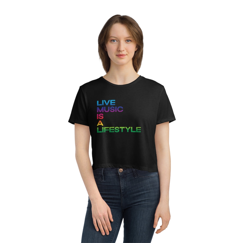 Women's Flowy Cropped Tee with PRIDE