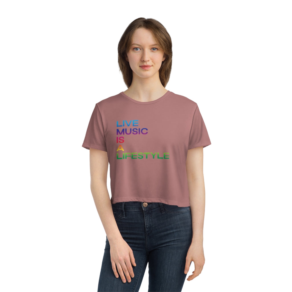 Women's Flowy Cropped Tee with PRIDE