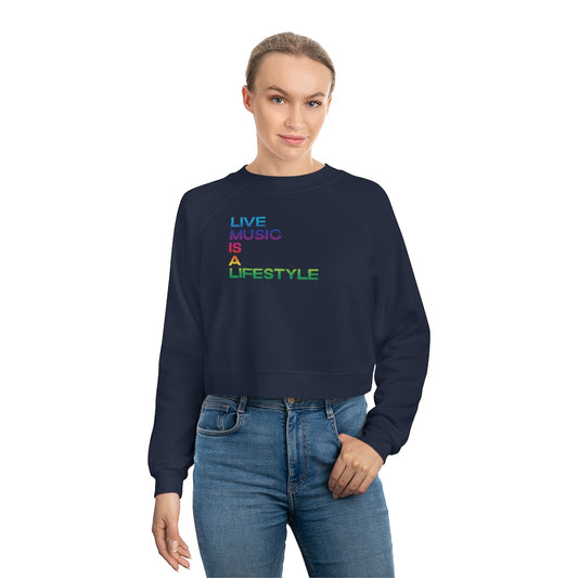 Women's Cropped Fleece Pullover with PRIDE