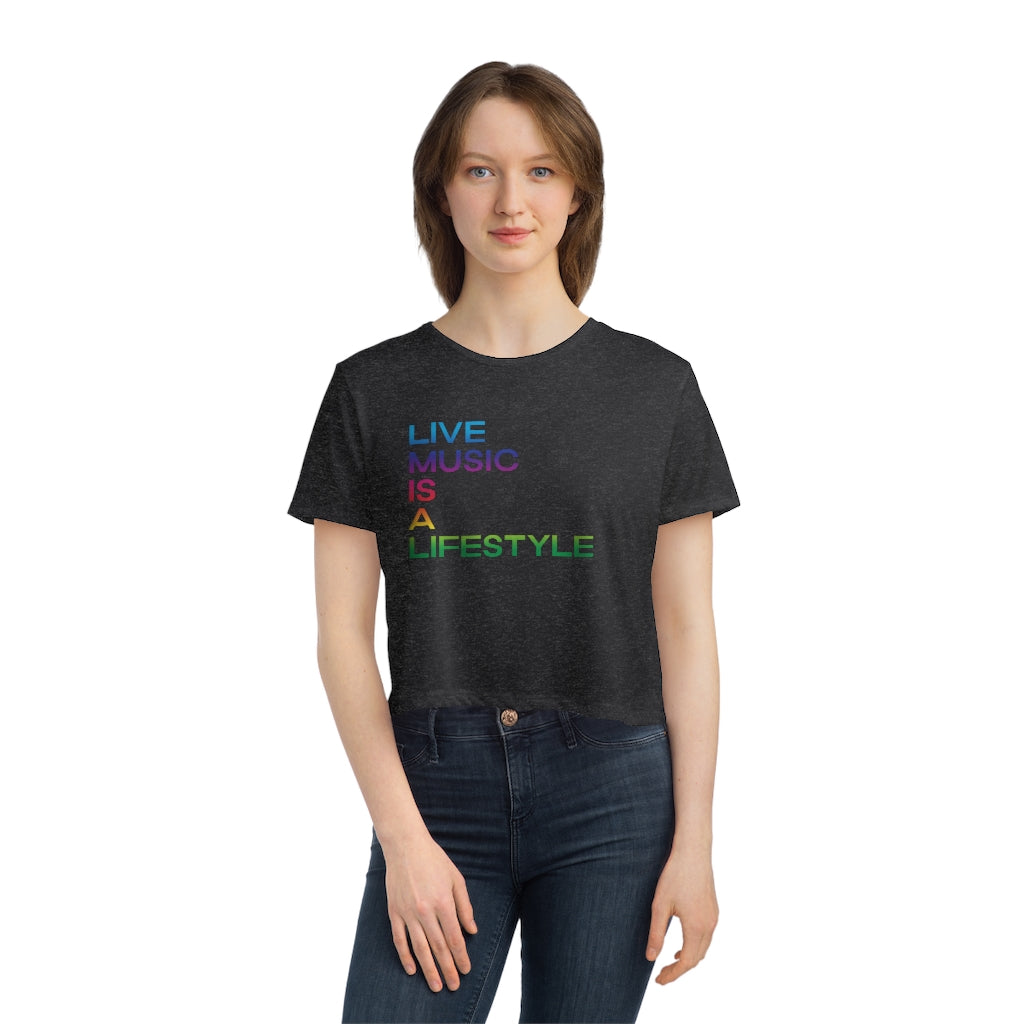 Women's Flowy Cropped Tee with PRIDE