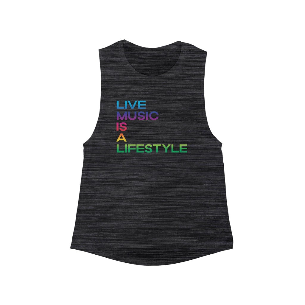 Women's Flowy Scoop Muscle Tank with PRIDE