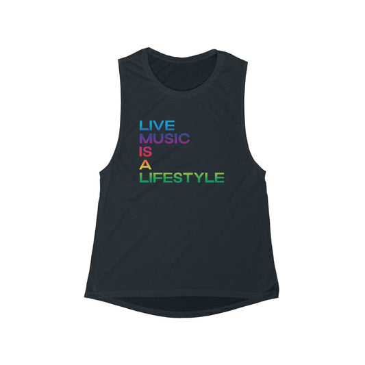 Women's Flowy Scoop Muscle Tank with PRIDE