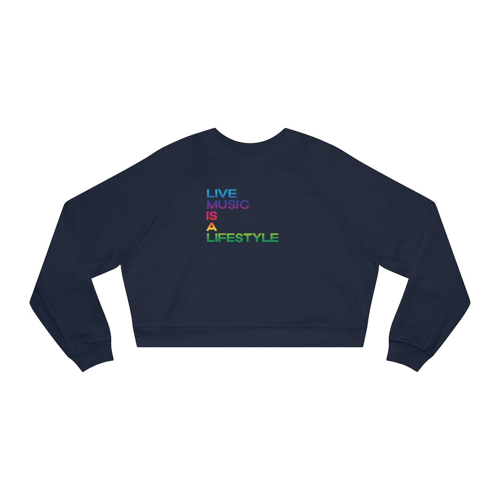 Women's Cropped Fleece Pullover with PRIDE