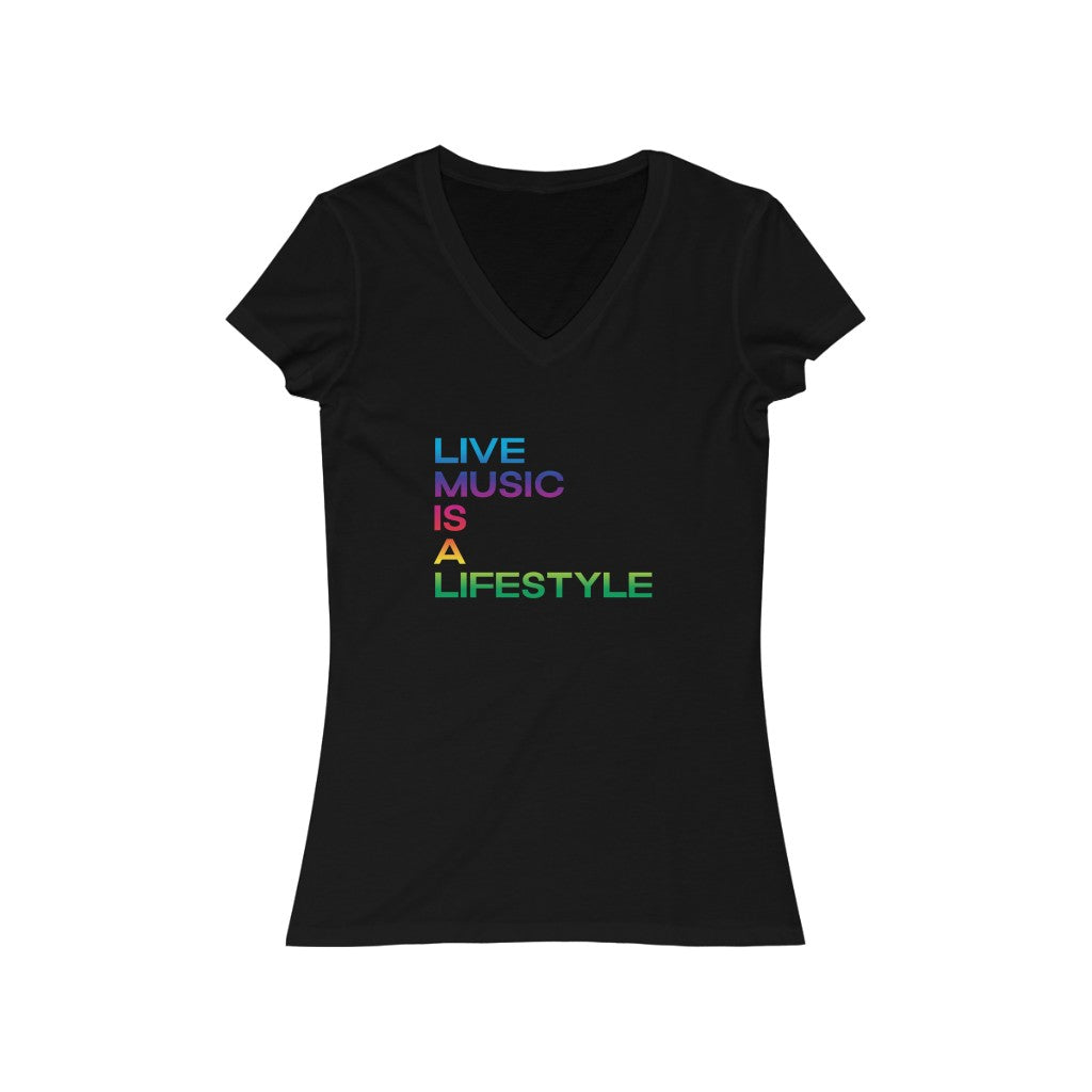 Women's Jersey Short Sleeve V-Neck Tee with PRIDE